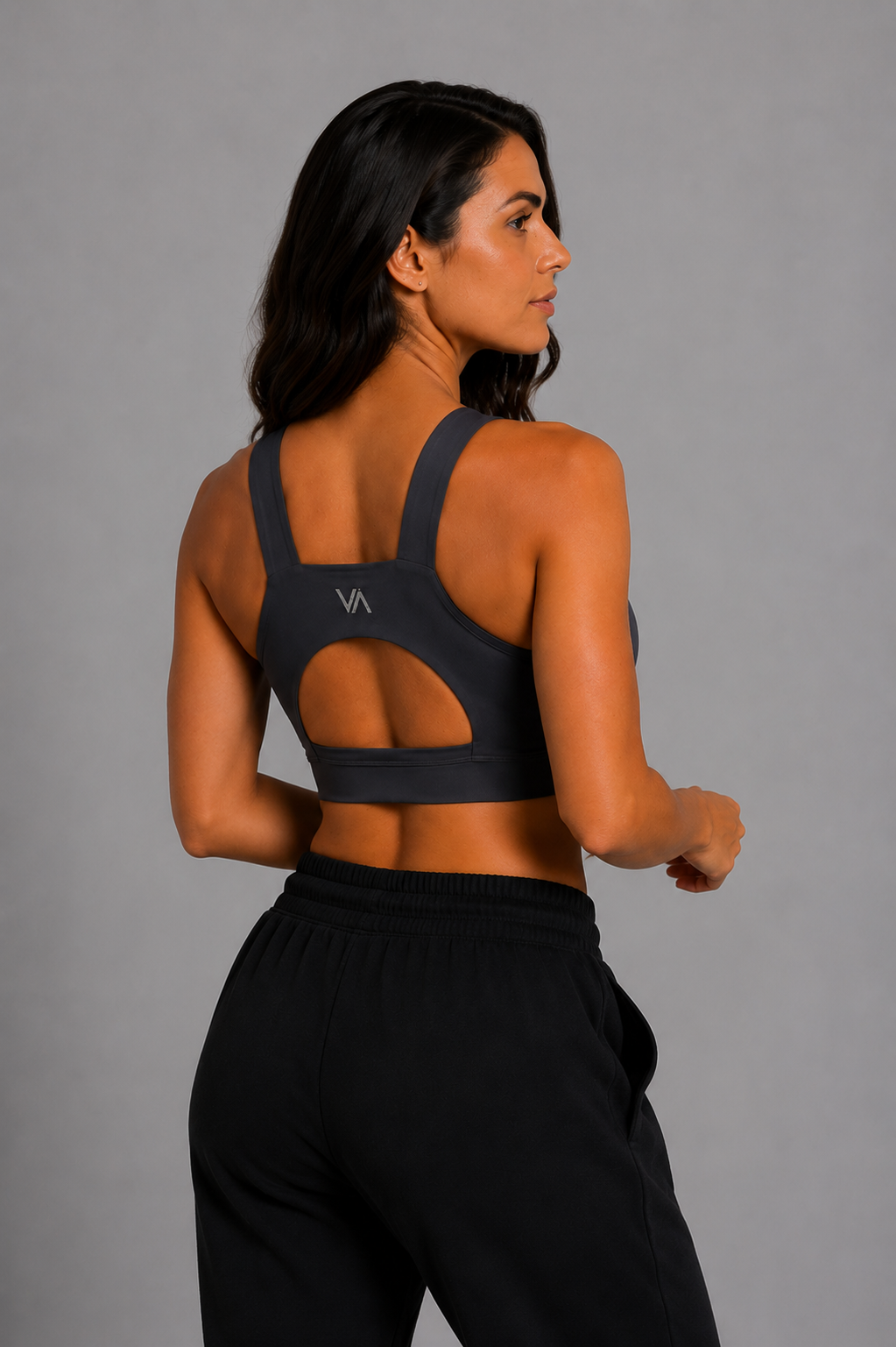 Top Wanda espalda 3/4 - Color: Gris Oscuro